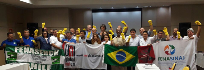  Líderes da UniGlobalUnion defendem conhecimento, parcerias, união e resistência para garantir o futuro do sindicalismo mun
