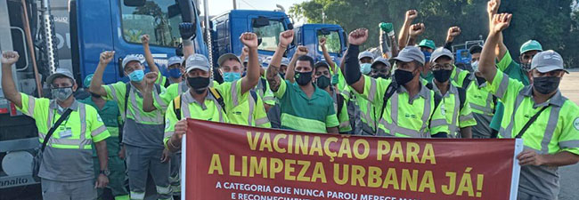  Vacinação contra a Covid-19: mobilização busca inclusão de trabalhadores da limpeza urbana no grupo prioritário