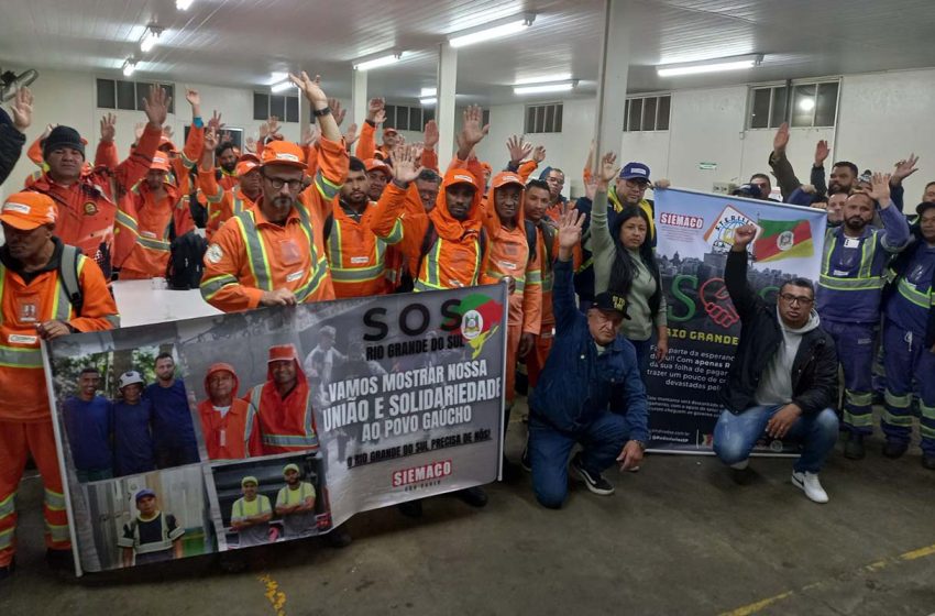  Trabalhadores da Limpeza Urbana de SP aprovam contribuição solidária para o Rio Grande do Sul